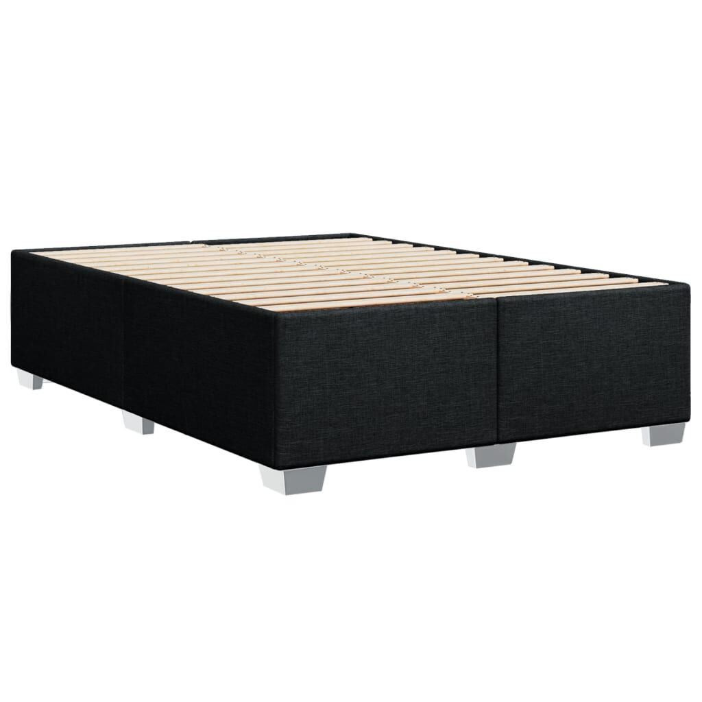 vidaXL Κρεβάτι Boxspring με Στρώμα Μαύρο 140x200 εκ. Υφασμάτινο