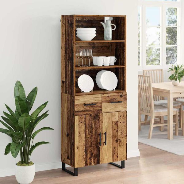 vidaXL Highboard &Pi;&alpha;&lambda;&iota;ό &xi;ύ&lambda;&omicron; 69,5 x 34 x 180 &epsilon;&kappa;. &Epsilon;&pi;&epsilon;&xi;&epsilon;&rho;&gamma;&alpha;&sigma;&mu;έ&nu;&omicron; &xi;ύ&lambda;&omicron;