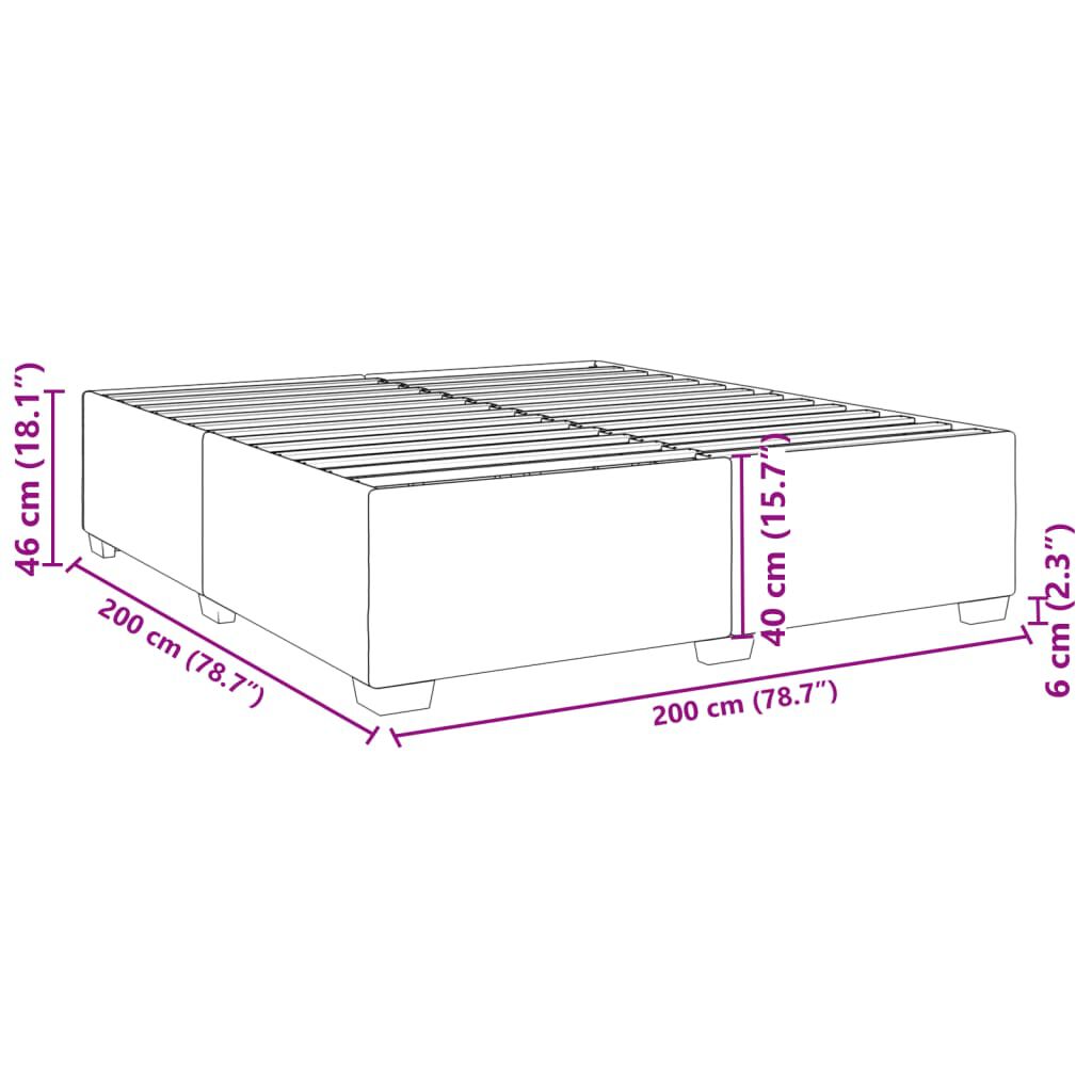 vidaXL Σκελετός Κρεβατιού Χωρίς Στρώμα Κρεμ 200x200 εκ. Υφασμάτινο