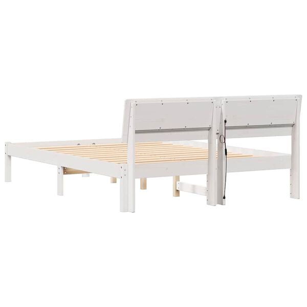 vidaXL Σκελετός Κρεβατιού Λευκό 120 x 200 cm Μασίφ ξύλο πεύκου