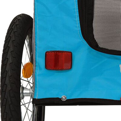 vidaXL Τρέιλερ Ποδηλάτου Κατοικίδιων Μπλε/Γκρι Ύφασμα Oxford/Σίδηρος