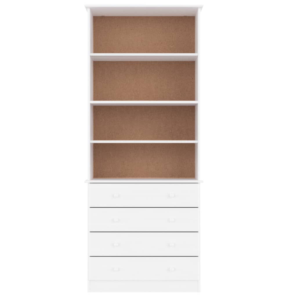 vidaXL Βιβλιοθήκη με Συρτάρια ALTA Λευκή 77x35x186,5 εκ. Μασίφ Πεύκο