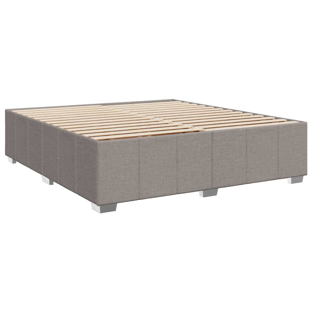 vidaXL Κρεβάτι Boxspring με Στρώμα Taupe 200x200 εκ. Υφασμάτινο