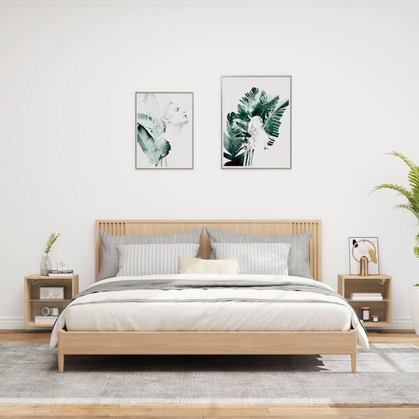 vidaXL &Kappa;&omicron;&mu;&omicron;&delta;ί&nu;&alpha; &Epsilon;&pi;&iota;&tau;&omicron;ί&chi;&iota;&alpha; &mu;&epsilon; &Phi;ώ&tau;&alpha; LED 2 &Tau;&epsilon;&mu;. Sonoma &Delta;&rho;&upsilon;&sigmaf;