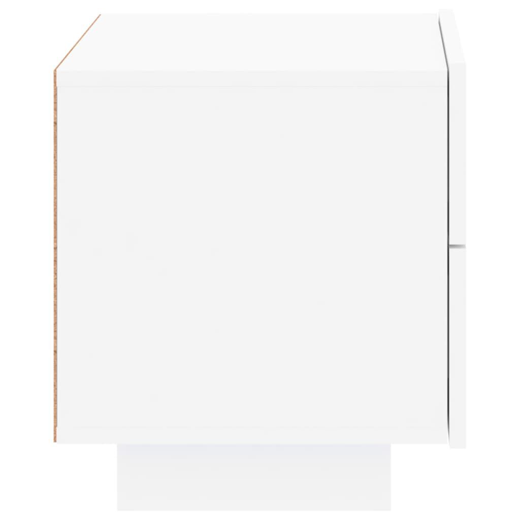 vidaXL Κομοδίνο με Φώτα LED Λευκό 70 x 36 x 40,5 εκ.