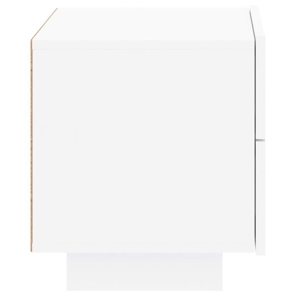 vidaXL Κομοδίνο με Φώτα LED Λευκό 70 x 36 x 40,5 εκ.