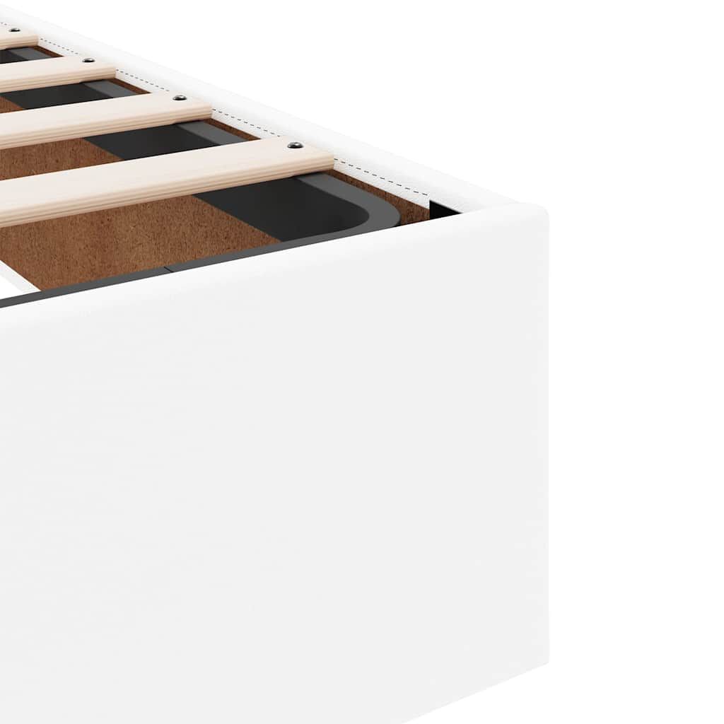 vidaXL Οθωμανικό κρεβάτι με στρώμα Λευκό 140x190cm Faux Leather