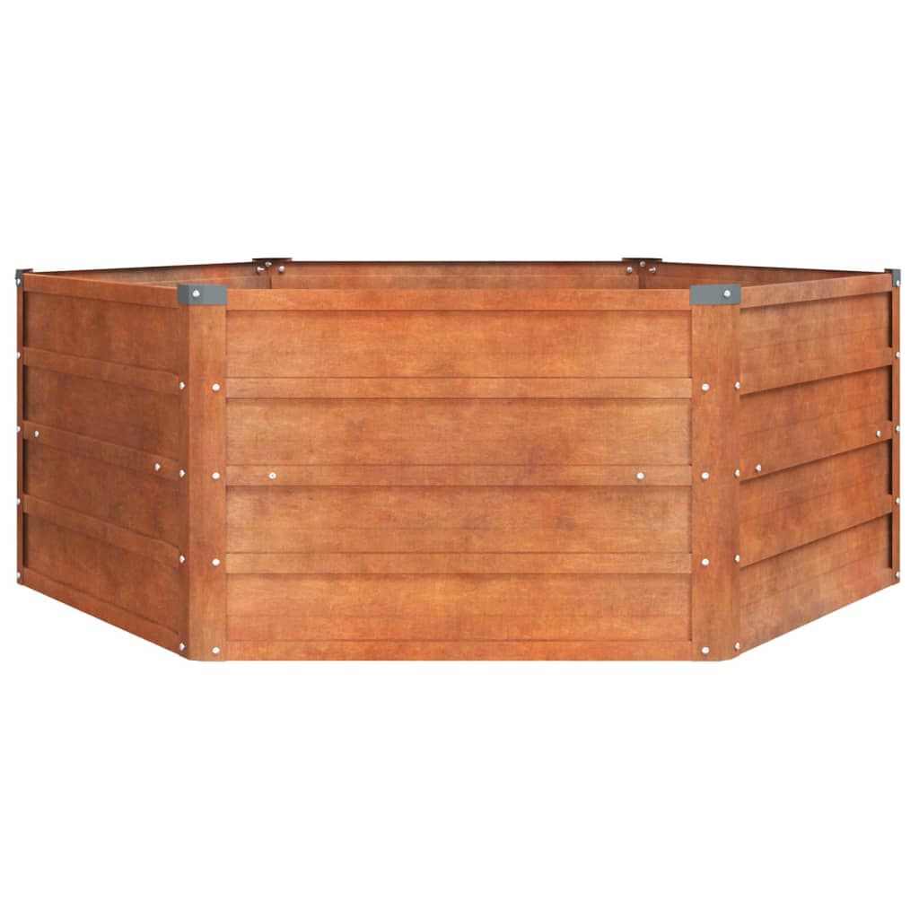 vidaXL Ζαρντινιέρα Σκουριασμένο 129x129x45 εκ. Ατσάλι Σκληρυθέν Αέρα