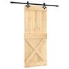 vidaXL Συρόμενη Μεσόπορτα με Μηχανισμό 85 x 210 εκ. Μασίφ Ξύλο Πεύκου