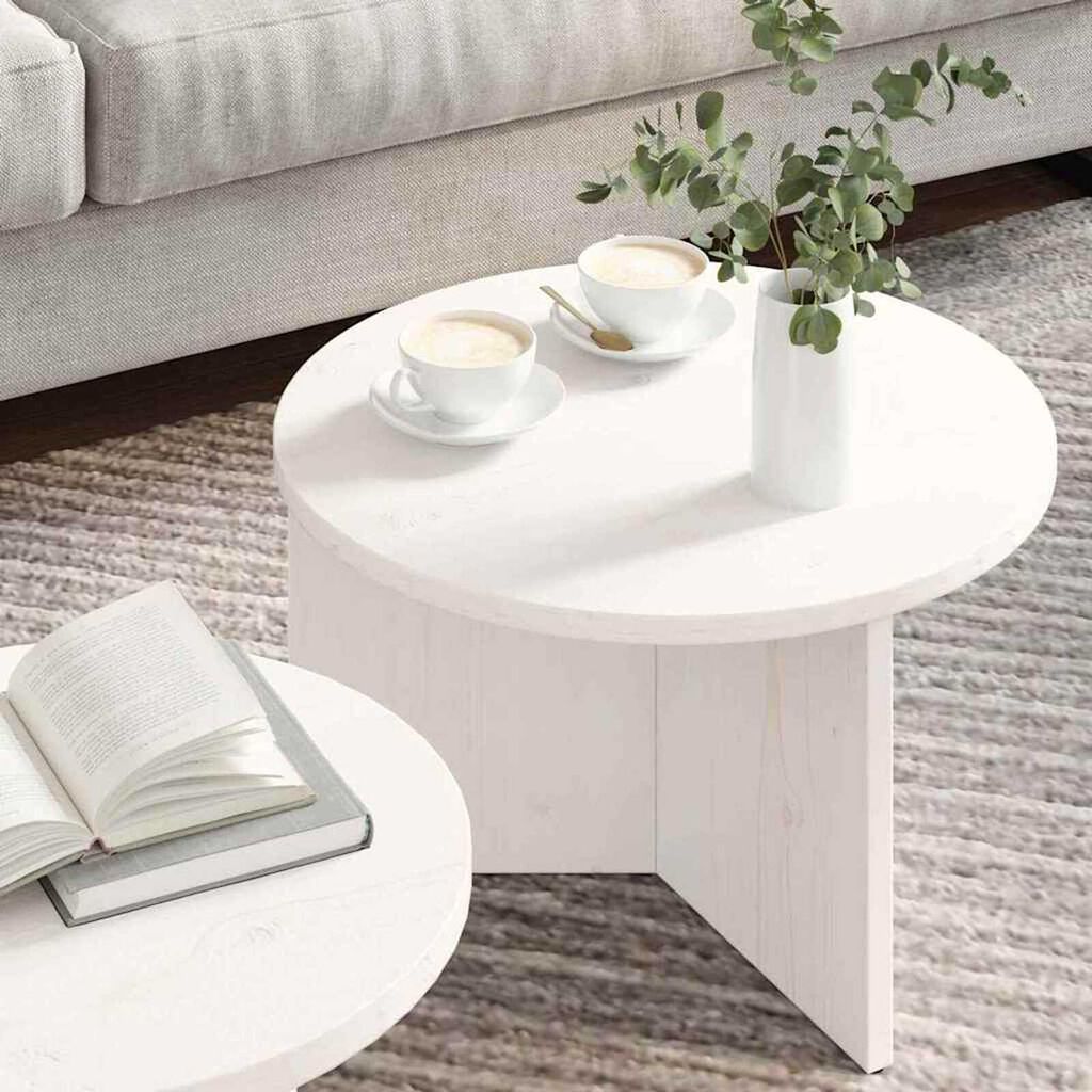 vidaXL Τραπεζάκι σαλονιού 2 pcs Λευκό 49 x 49 x 28 εκ