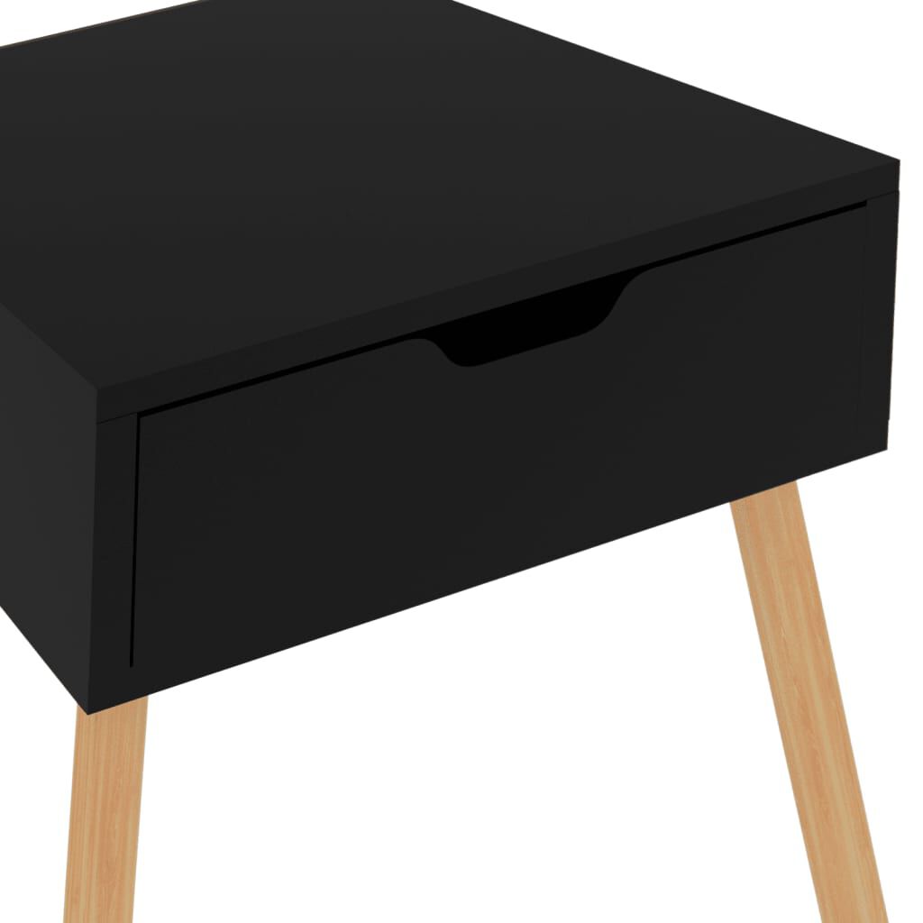 vidaXL Κομοδίνο Γυαλιστερό Μαύρο 40 x 40 x 56 εκ. από Επεξ. Ξύλο