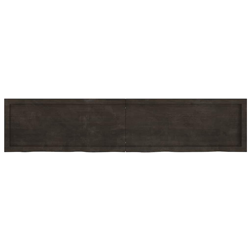 vidaXL Ράφι Τοίχου Σκούρο Καφέ 180x40x(2-6) εκ. Επεξ. Μασίφ Ξύλο Δρυός
