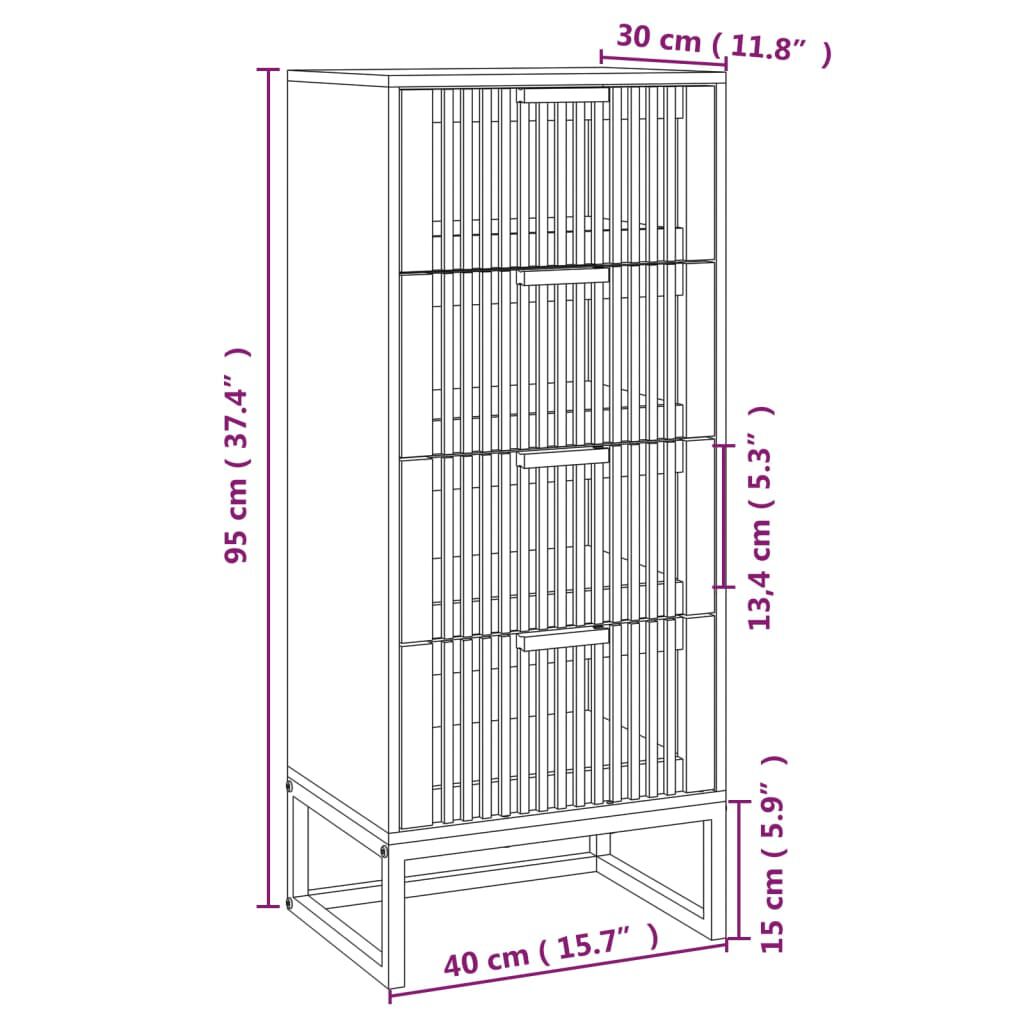 vidaXL Συρταριέρα 40 x 30 x 95 εκ. από Επεξεργασμένο Ξύλο
