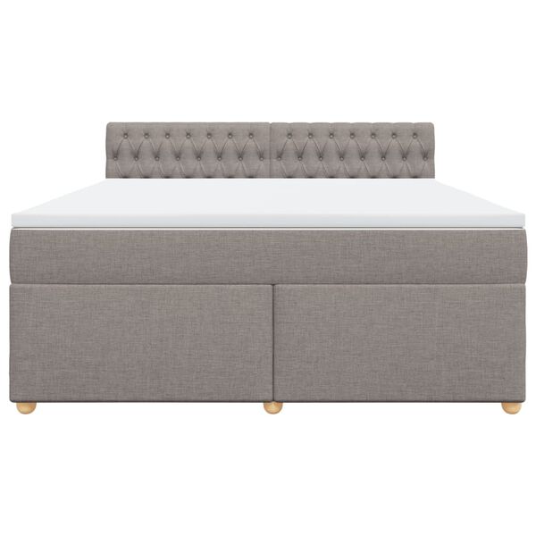 vidaXL &Kappa;&rho;&epsilon;&beta;ά&tau;&iota; Boxspring &mu;&epsilon; &Sigma;&tau;&rho;ώ&mu;&alpha; Taupe 180x200 &epsilon;&kappa;. &Upsilon;&phi;&alpha;&sigma;&mu;ά&tau;&iota;&nu;&omicron;