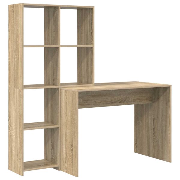 vidaXL Γραφείο Sonoma Δρυς 138.5 x 55 x 143 εκ Επεξεργασμένο ξύλο