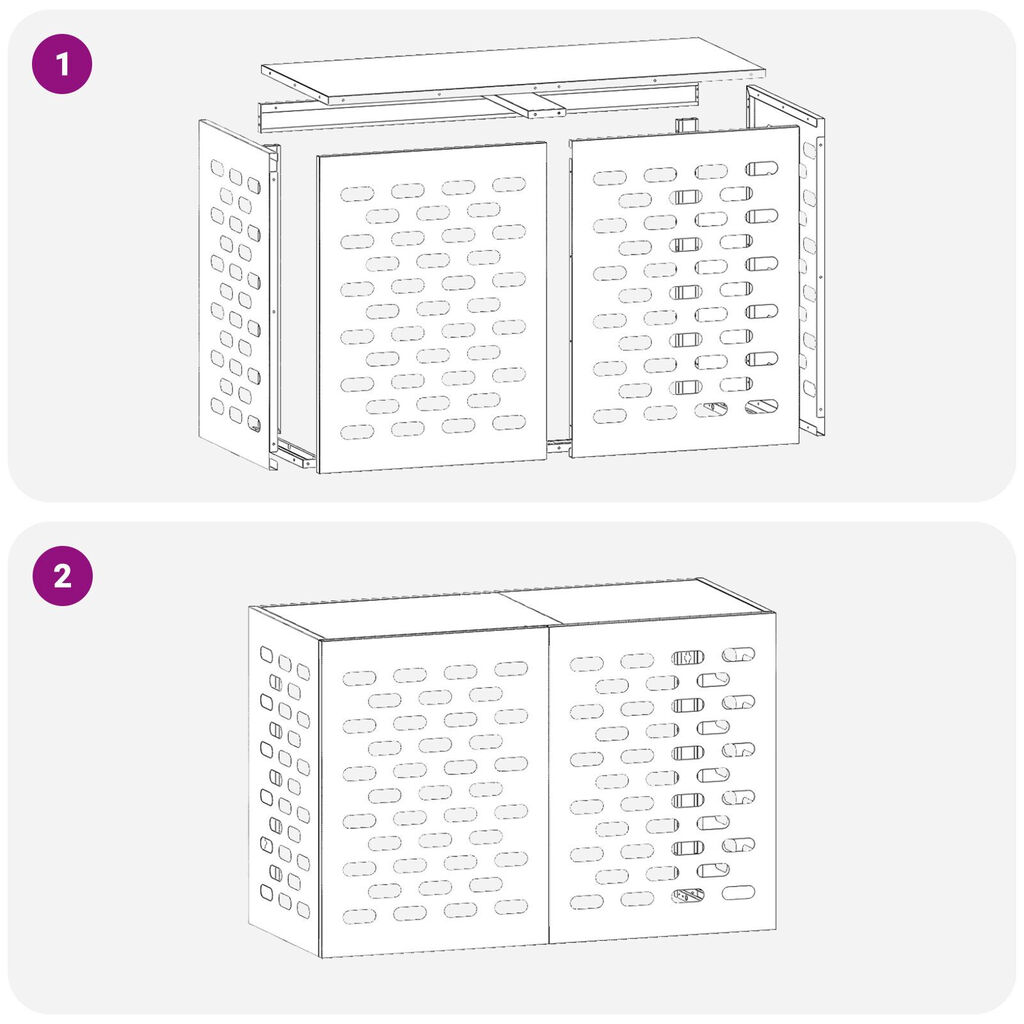 vidaXL Κάλυμμα Κλιματιστικού 90x40x60 εκ Γαλβανισμένο Ατσάλι