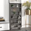 vidaXL Ραφιέρα CD HAMAR Αν. Γκρι 45x18x100 εκ. Μασίφ Ξύλο Πεύκου