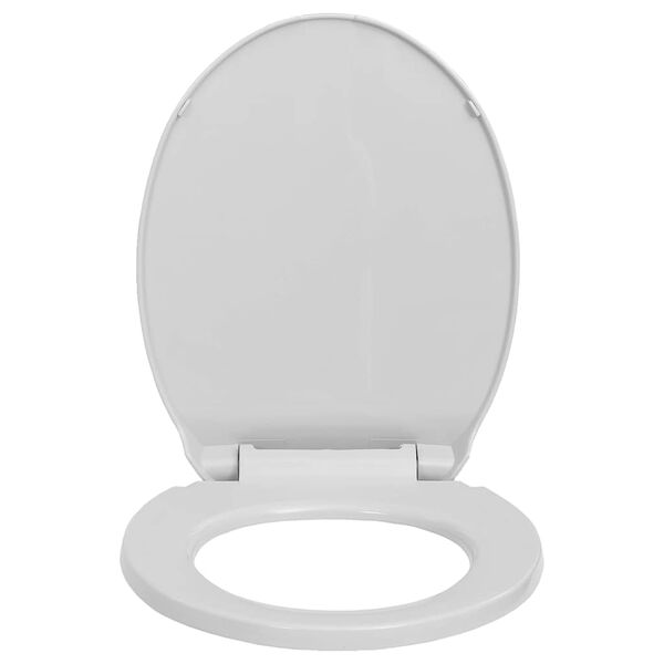 vidaXL Κάλυμμα Λεκάνης με Μηχανισμό Soft Close Οβάλ Ανοιχτό Γκρι