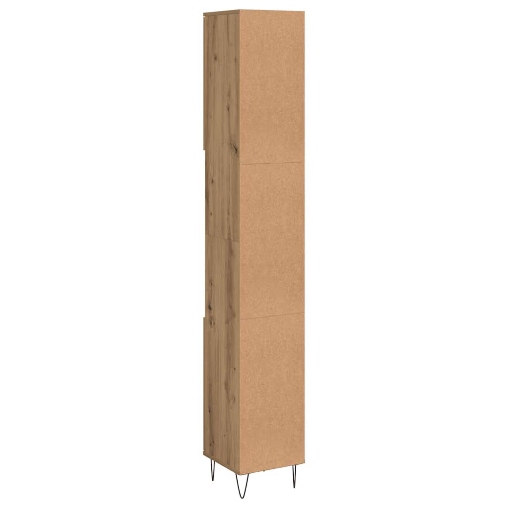 vidaXL Ντουλάπι μπάνιου Δρυς τεχνίτης 30x30x190 cm Κατασκευασμένο ξύλο
