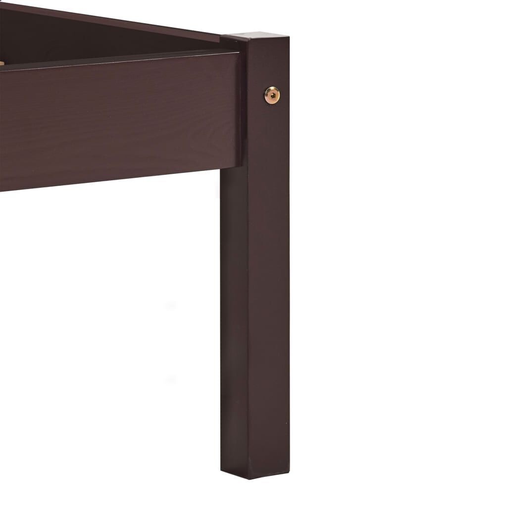vidaXL Πλαίσιο Κρεβατιού Σκούρο Καφέ 180 x 200 εκ. Μασίφ Ξύλο Πεύκου