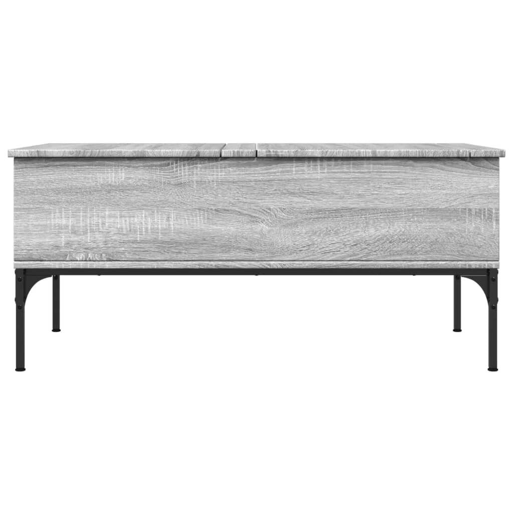 vidaXL Τραπεζάκι Σαλονιού Γκρι Sonoma 100x50x45 εκ Επεξ Ξύλο + Μέταλλο