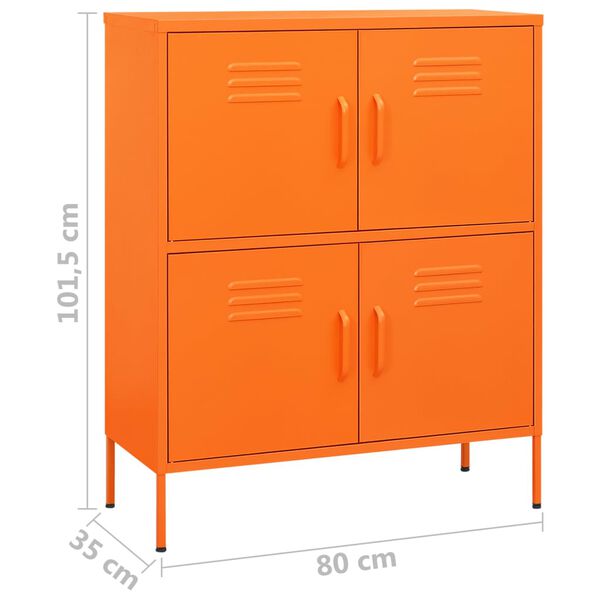 vidaXL Ντουλάπι Αποθήκευσης Πορτοκαλί 80 x 35 x 101,5 εκ. από Ατσάλι