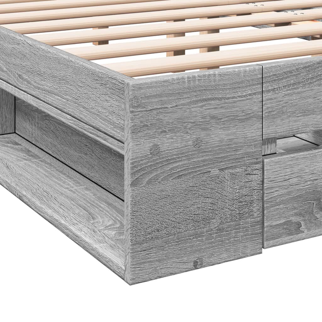 vidaXL Πλαίσιο Κρεβατιού με συρτάρια Γκρι sonoma 120x200εκ. Επεξ. Ξύλο