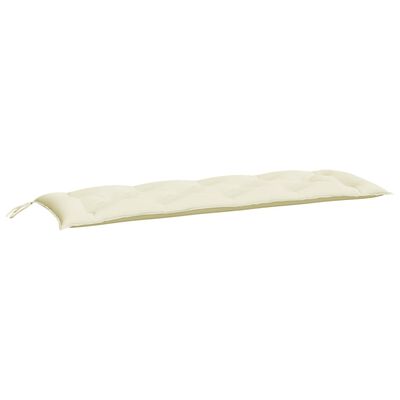 vidaXL Μαξιλάρι για Παγκάκι Κήπου Λευκό Κρεμ 150x50x7 εκ. Υφασμάτινο