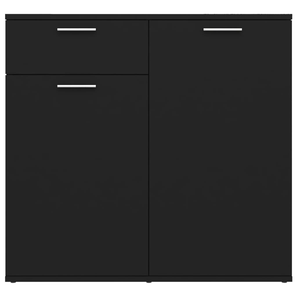 vidaXL Ντουλάπι με Συρτάρι Μεύρο 80 x 36 x 75 εκ. από Επεξ. Ξύλο