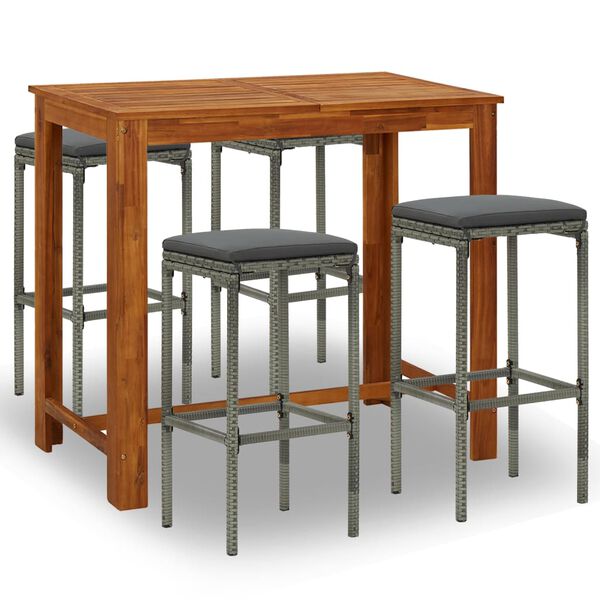 vidaXL &Sigma;&epsilon;&tau; &Epsilon;&pi;ί&pi;&lambda;&omega;&nu; &Mu;&pi;&alpha;&rho; &Kappa;ή&pi;&omicron;&upsilon; 5 &Tau;&epsilon;&mu;&alpha;&chi;ί&omega;&nu; &mu;&epsilon; &Gamma;&kappa;&rho;&iota; &Mu;&alpha;&xi;&iota;&lambda;ά&rho;&iota;&alpha;