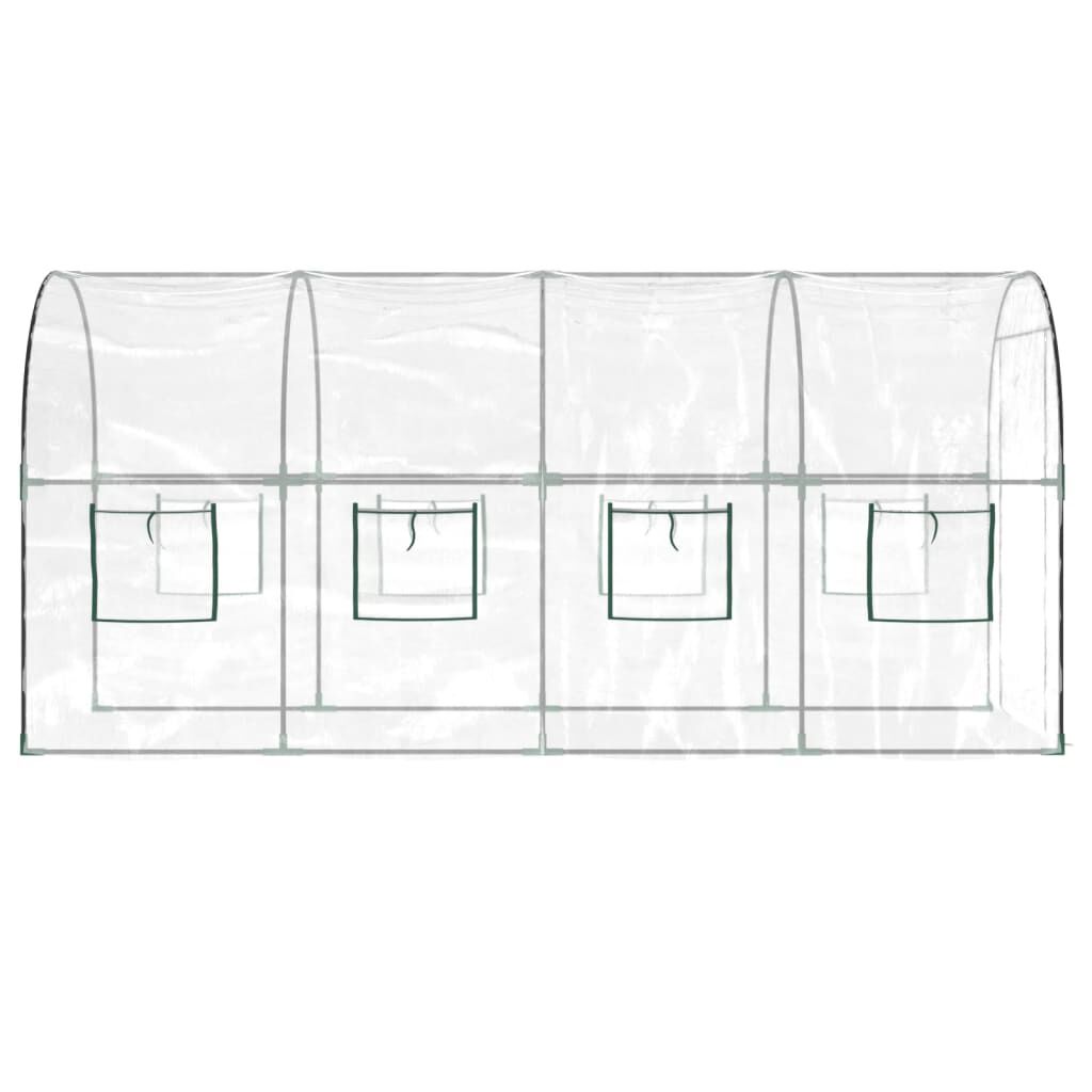 vidaXL Θερμοκήπιο Διαφανές 160x400x190 εκ. PVC & Χάλυβας Ηλεκτρ. Βαφή