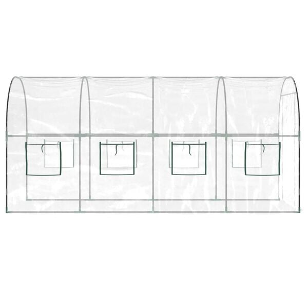 vidaXL Θερμοκήπιο Διαφανές 160x400x190 εκ. PVC & Χάλυβας Ηλεκτρ. Βαφή