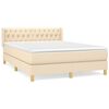 vidaXL Κρεβάτι Boxspring με Στρώμα Κρεμ 140x190 εκ. Υφασμάτινο