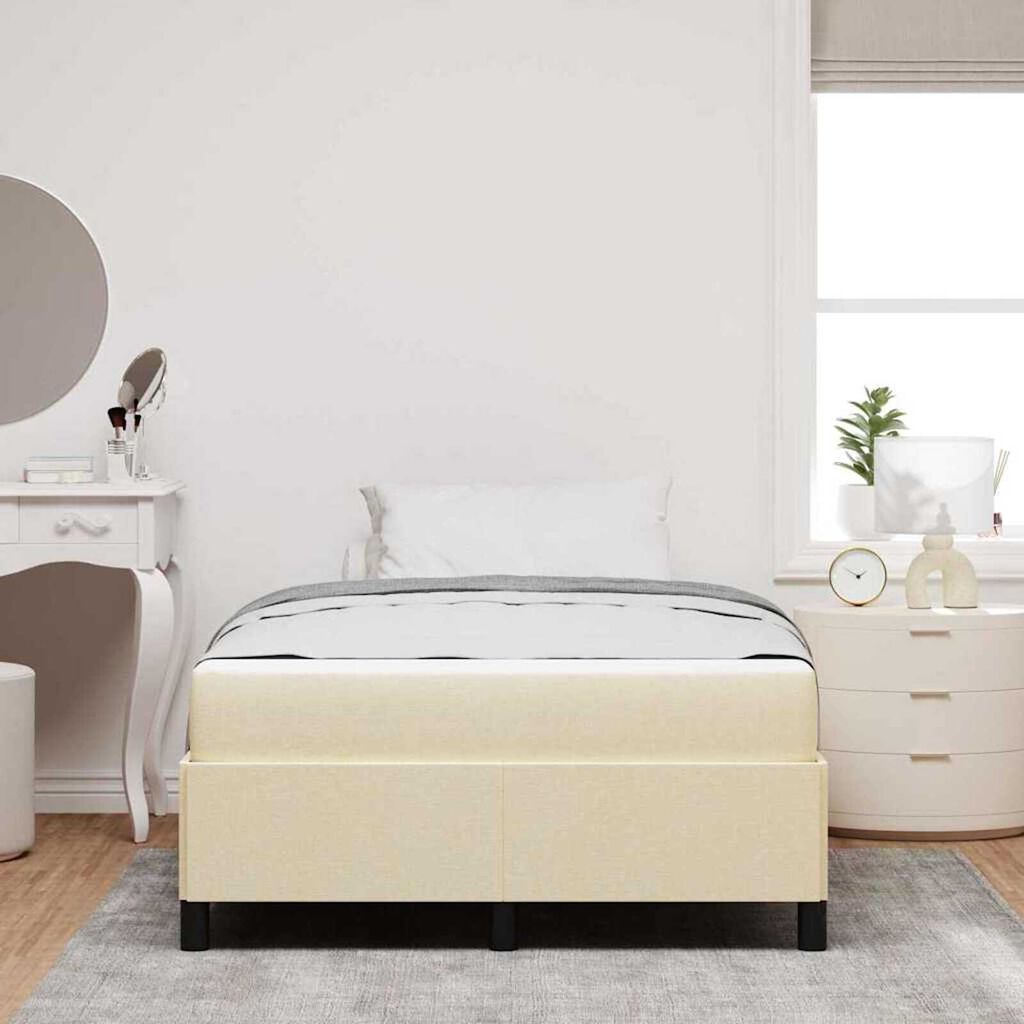 vidaXL Κρεβάτι με ελατήρια Κρέμα και Μαύρο 120 x 200 cm