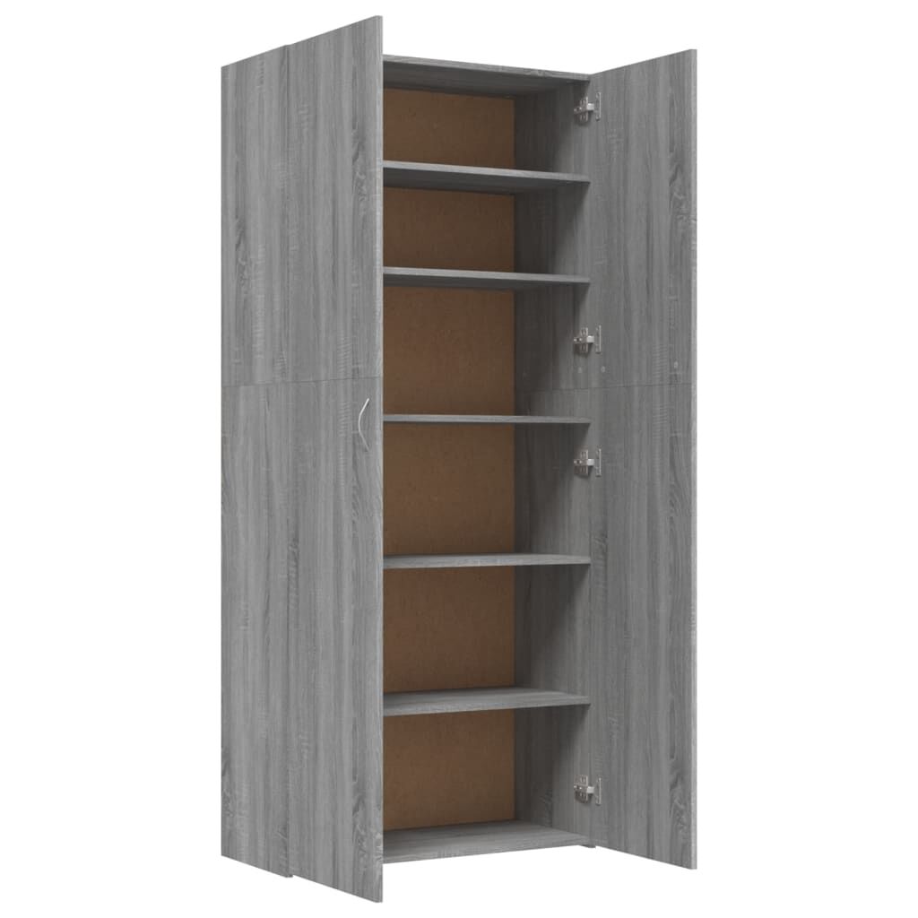 vidaXL Παπουτσοθήκη Γκρι Sonoma 80x35,5x180 εκ. από Επεξεργασμένο Ξύλο