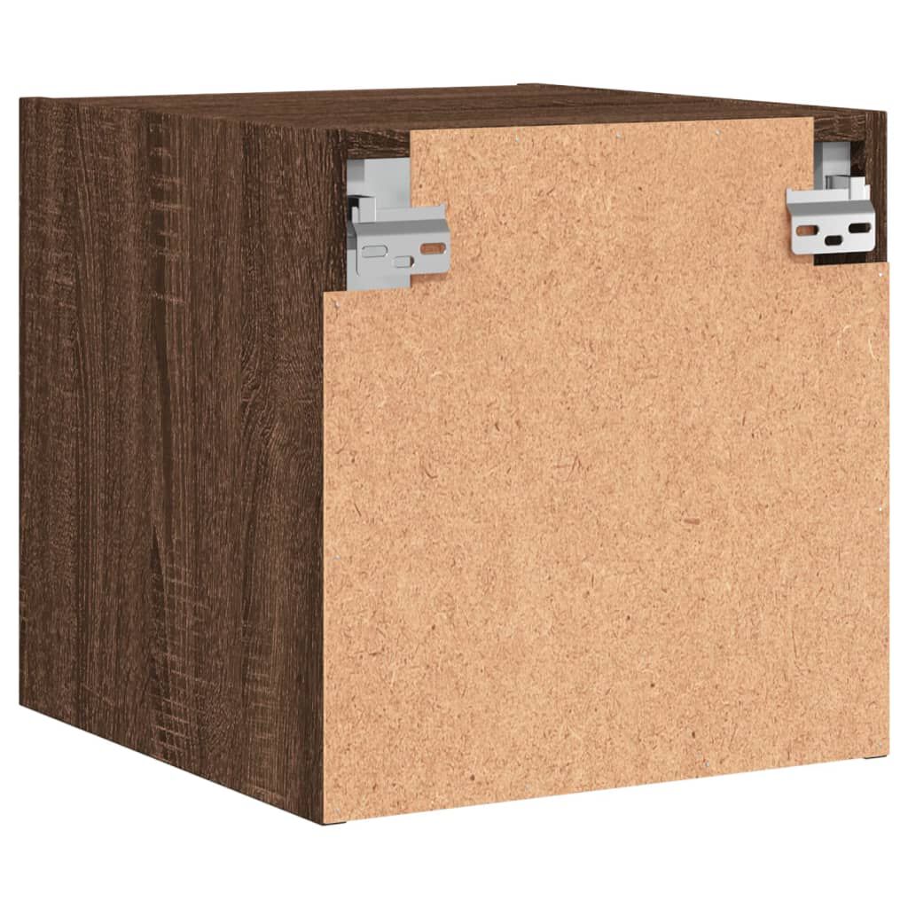 vidaXL Κομοδίνα 2 τεμ. Καφέ Δρυς 35x37x35 εκ. με Γυάλινες Πόρτες