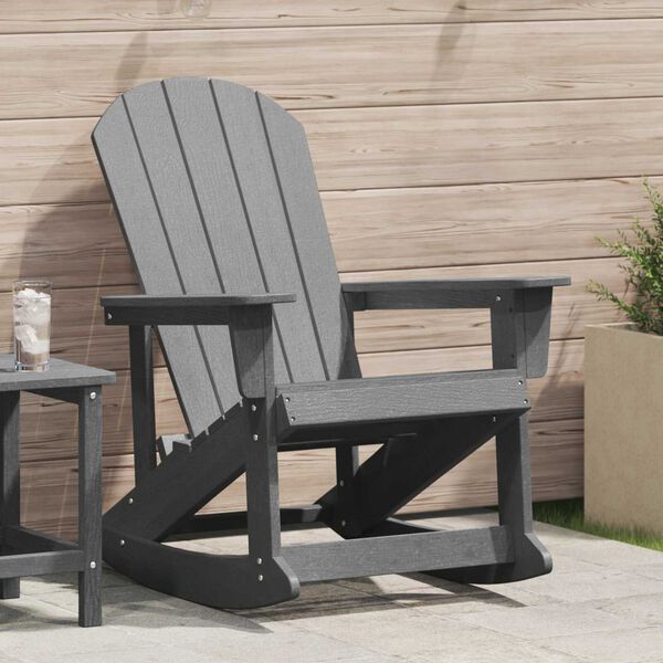 vidaXL Καρέκλα Rocking Adirondack Ανοιχτό γκρι 73.5x92x90 εκ. HDPE