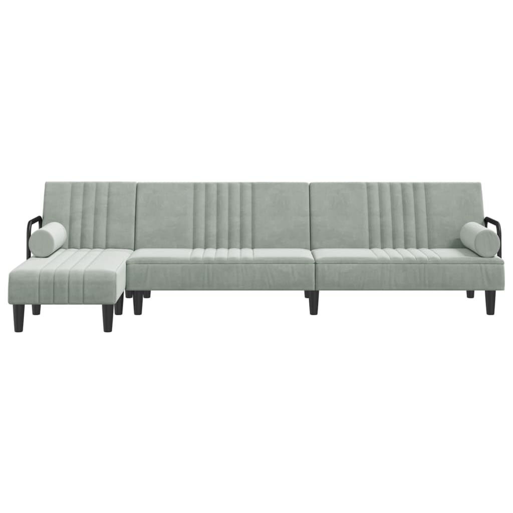 vidaXL Καναπές Κρεβάτι Γωνιακός Αν. Γκρι 260 x 140 x 70 εκ. Βελούδινος