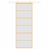 vidaXL Συρόμενη Πόρτα Χρυσή 76x205 εκ. από Αμμοβολή ESG και Αλουμίνιο