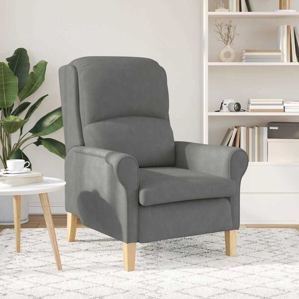 vidaXL Πολυθρόνα Σκούρο γκρι 76 x 94 x 102 εκ. Μικροΐνες