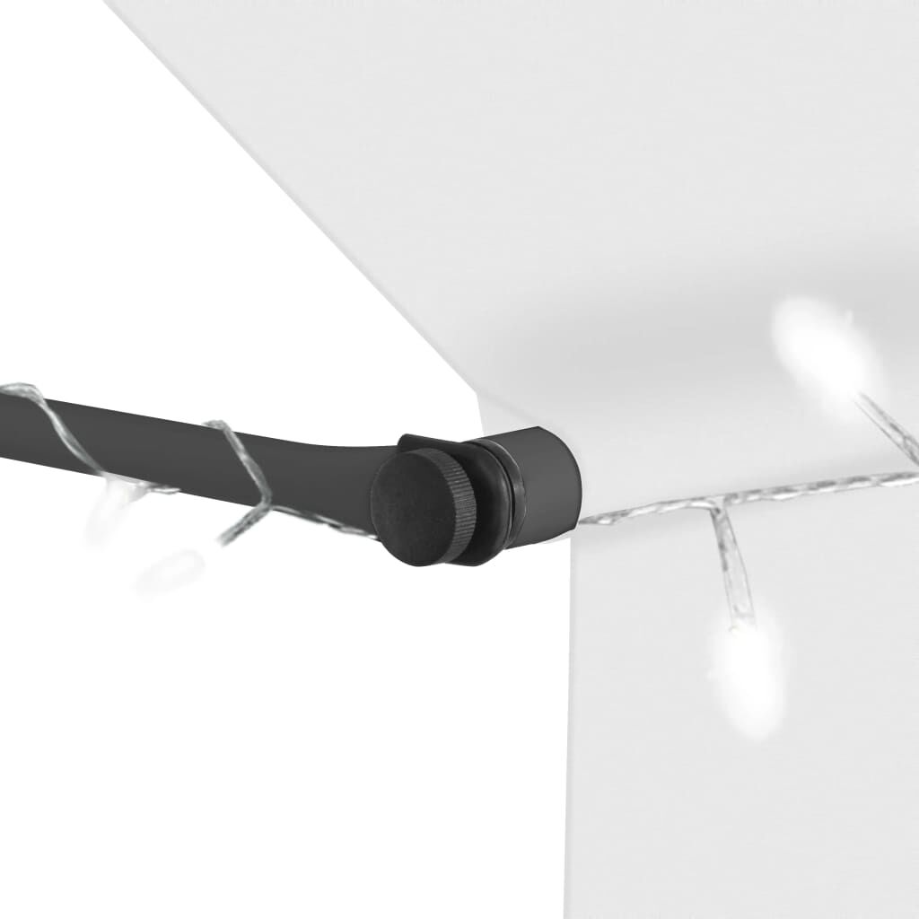 vidaXL Τέντα Συρόμενη Χειροκίνητη με LED Κρεμ 200 εκ.