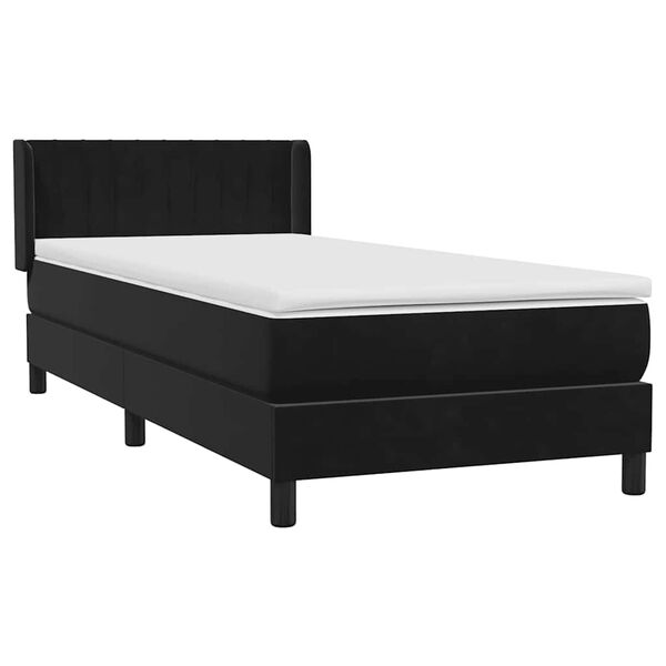 vidaXL &Kappa;&rho;&epsilon;&beta;ά&tau;&iota; Boxspring &mu;&epsilon; &Sigma;&tau;&rho;ώ&mu;&alpha; &Mu;&alpha;ύ&rho;&omicron; 90x220 &epsilon;&kappa;. &Beta;&epsilon;&lambda;&omicron;ύ&delta;&iota;&nu;&omicron;