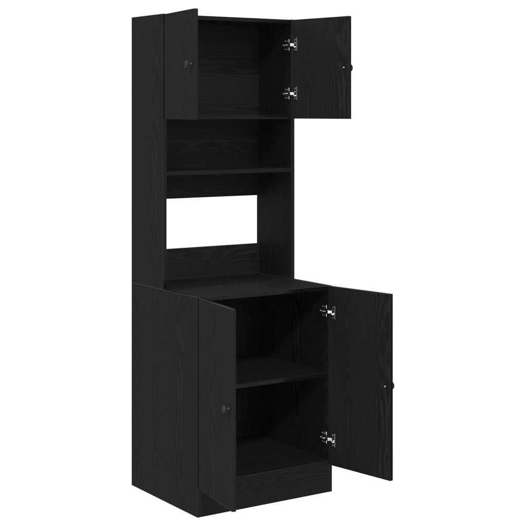 vidaXL Ντουλάπι Κουζίνας Μαύρη Καστανιά 60x50x180 cm Επεξεργασμένο Ξύλο
