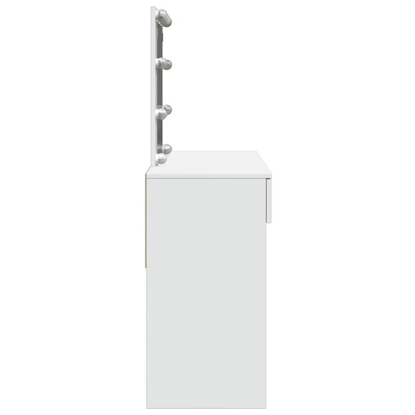 vidaXL Μπουντουάρ με LED Λευκό 100x40x130 εκ.