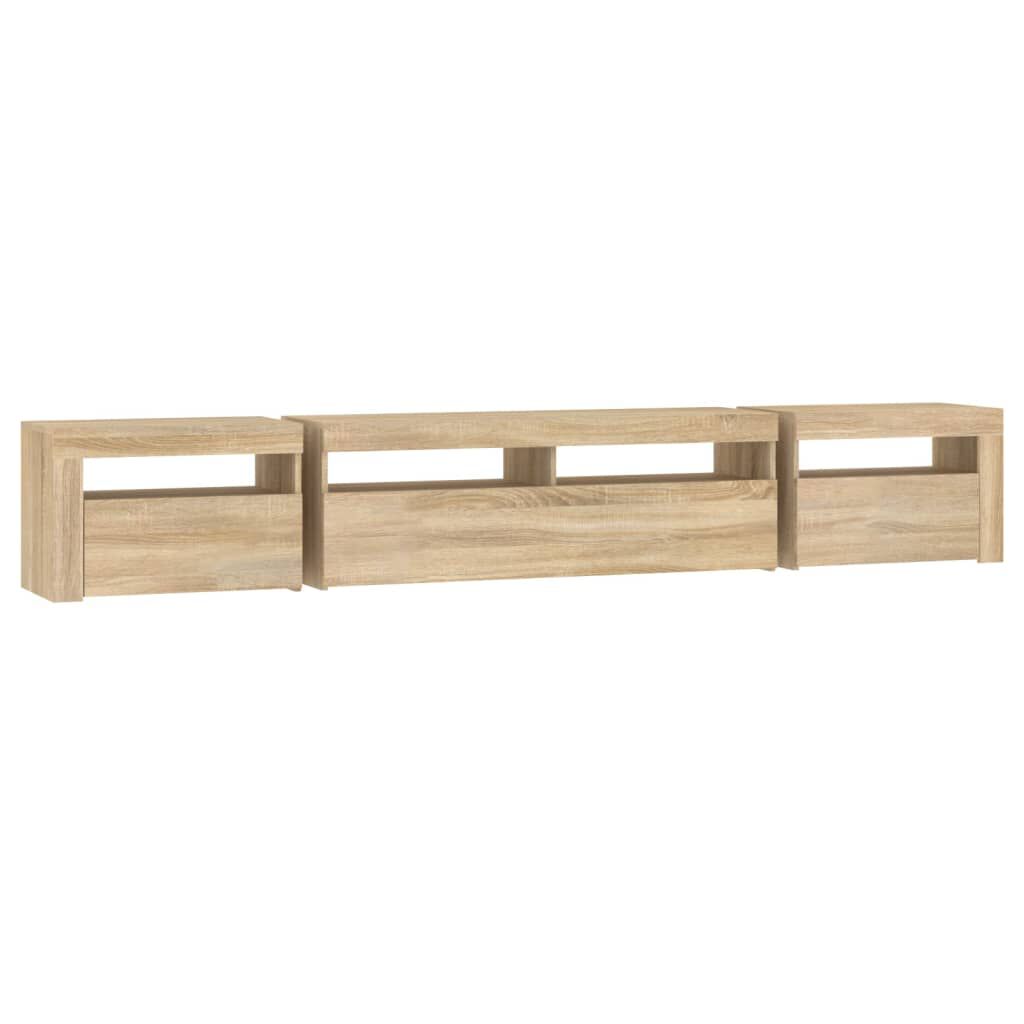 vidaXL Έπιπλο Τηλεόρασης με LED Sonoma Δρυς 240 x 35 x 40 εκ.