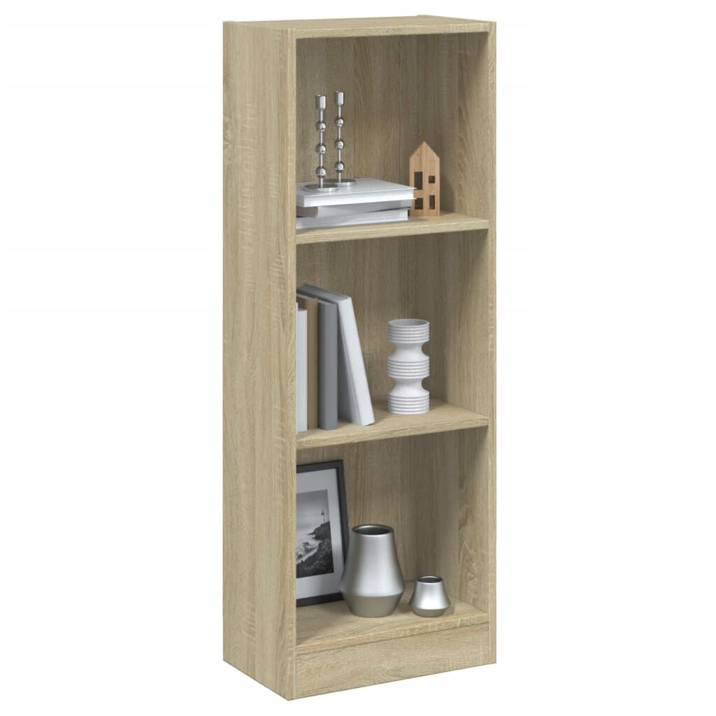 vidaXL Βιβλιοθήκη με 3 Ράφια Sonoma Δρυς 40x24x109 εκ. Επεξεργ. Ξύλο