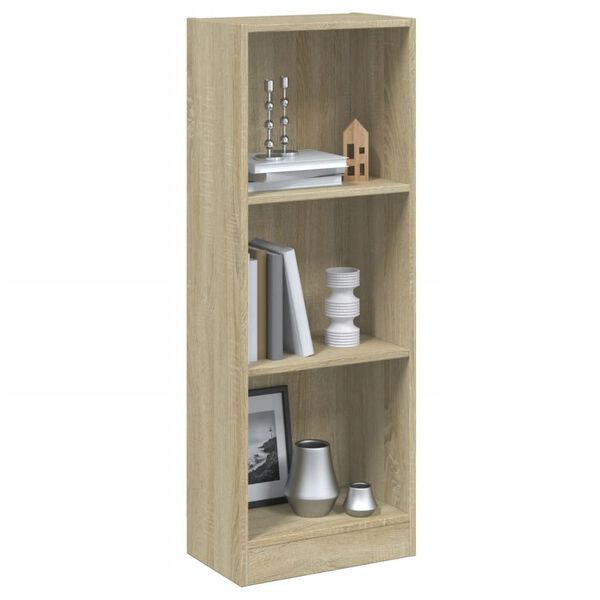 vidaXL Βιβλιοθήκη με 3 Ράφια Sonoma Δρυς 40x24x109 εκ. Επεξεργ. Ξύλο
