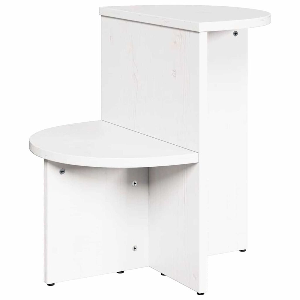 vidaXL Τραπεζάκι Πλευράς Λευκό 50 x 40 x 50 εκ Μασίφ ξύλο πεύκου