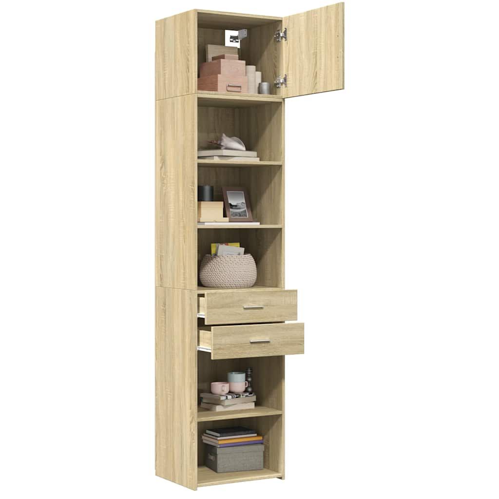 vidaXL Ντουλάπι Αποθήκευσης Στενό Δρυς 50x42,5x225 εκ. Επεξεργ. Ξύλο