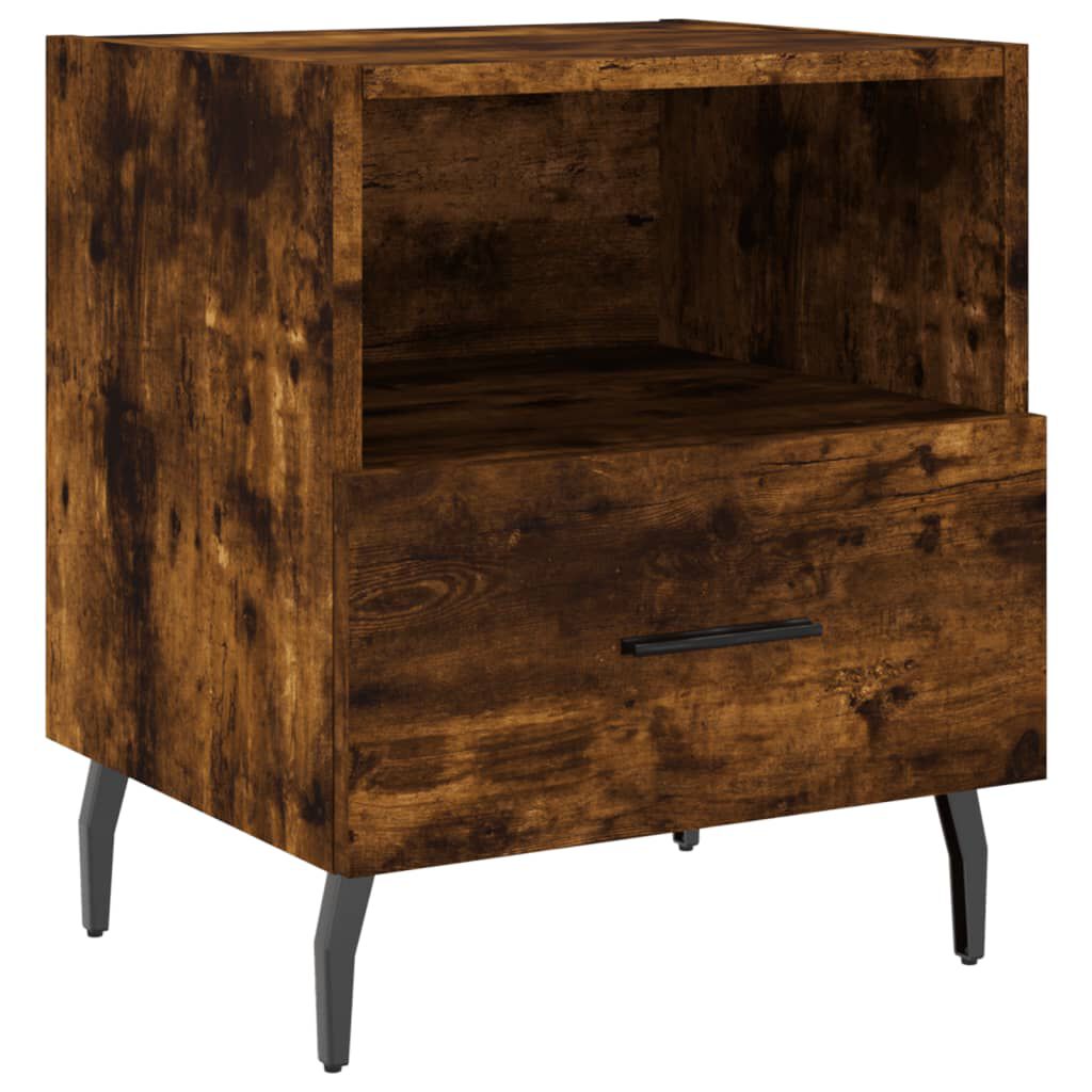 vidaXL Κομοδίνα 2 τεμ. Καπνιστή Δρυς 40 x 35 x 47,5 εκ. Επεξεργ. Ξύλο